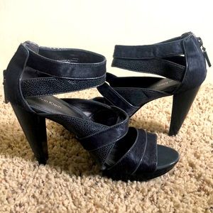 Calvin Klein calf hair and leather heels